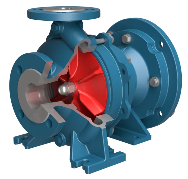 Pompes centrifuges monobloc mono-étagées avec roue vortex ouverte